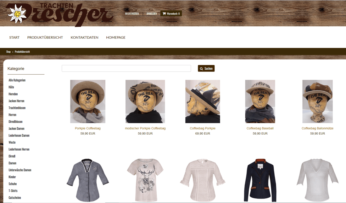 Shop Software Product Overview Trachten Drescher