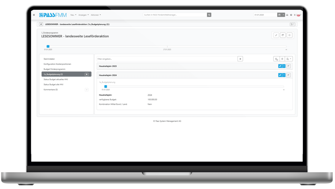 Foerdermittelmanager: Budgetplanung Förderprogramm