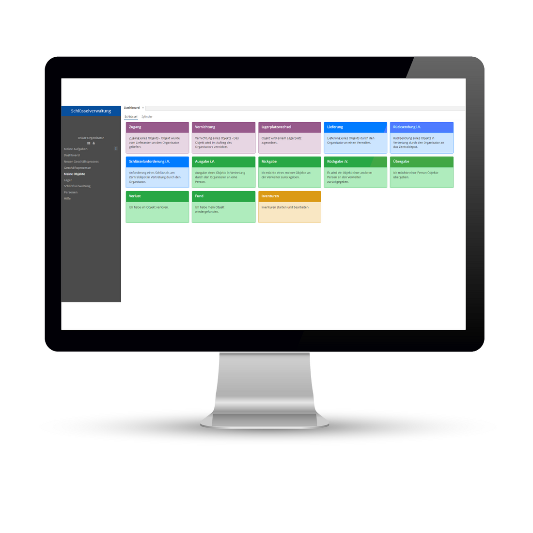 Screenshot Schlüsselverwaltung: Übersicht Schlüssel