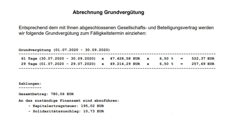 Beteiligungsmanagement PE/VC für Sparkassen: Abrechnung