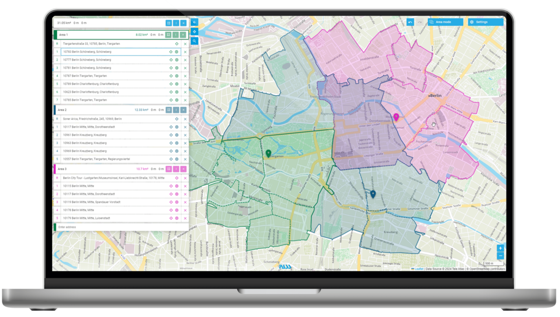 PASS MAPS Representation of the area