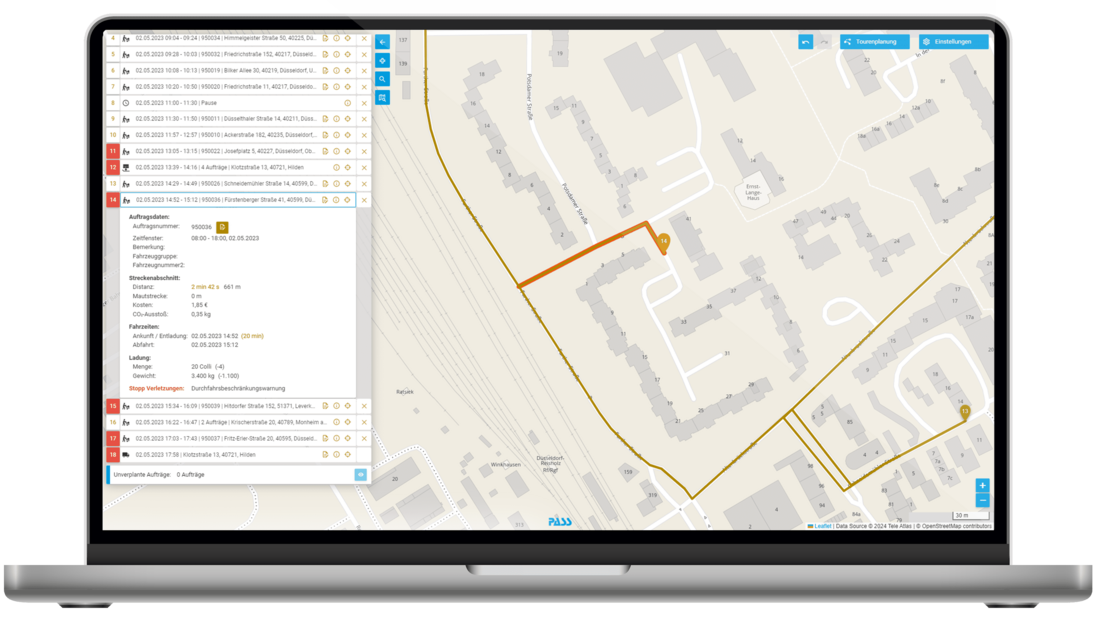 Screenshot PASS MAPS Einfahrtsbeschraenkungen