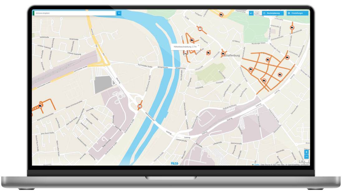 Screenshot PASS MAPS Durchfahrtsbeschraenkungen