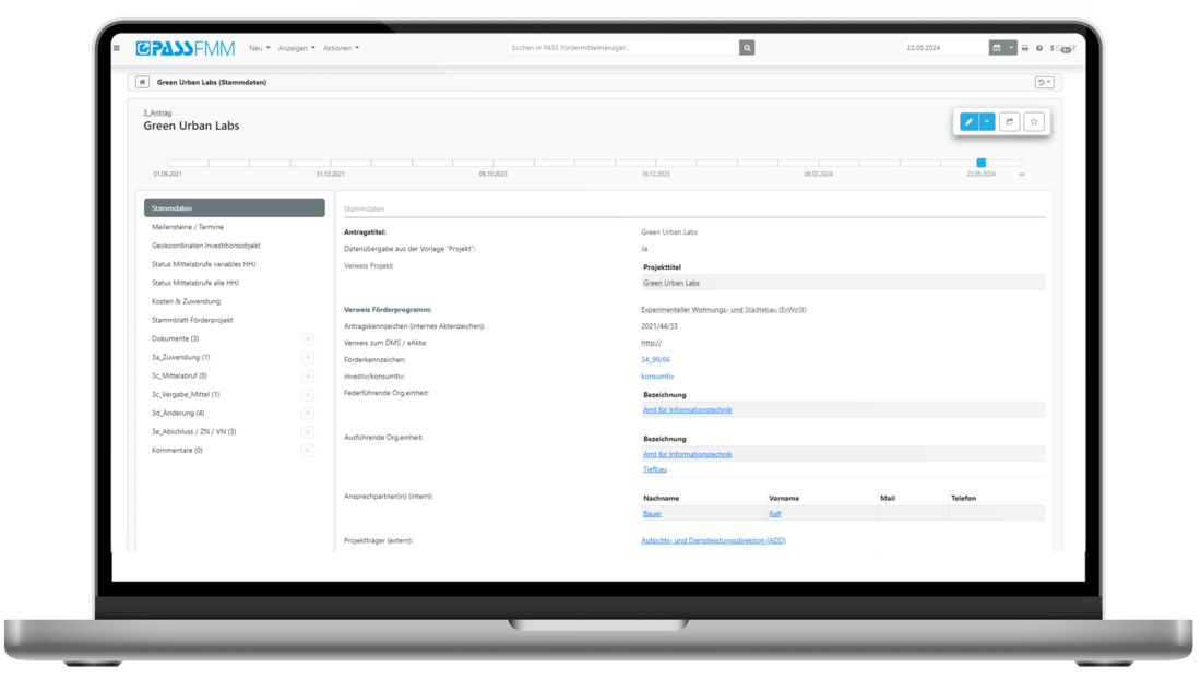 Fördermittelmanager: Antrag