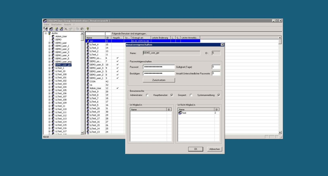BPM Suite: Archiv Client Benutzer/Gruppen