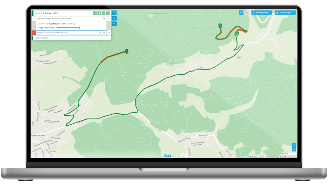Screenshot PASS MAPS Feldwegeplanung