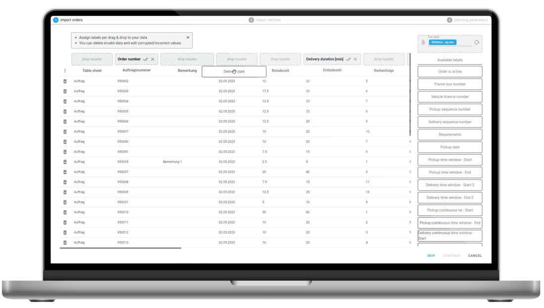 PASS MAPS Data imported quickly