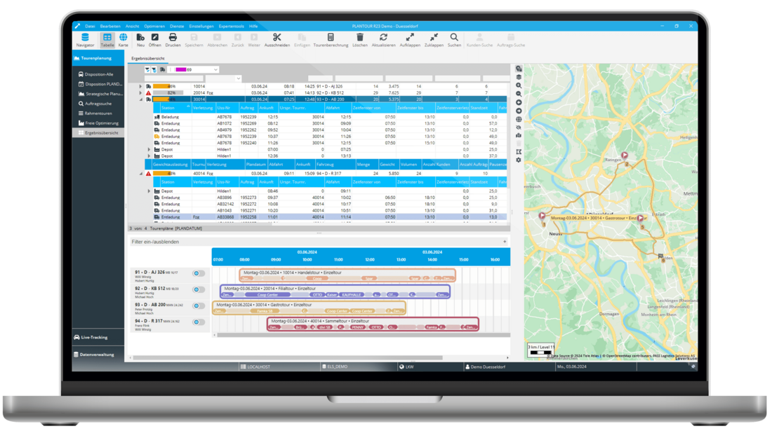 Screenshots Tourenplanungssoftware: Einsatzplan