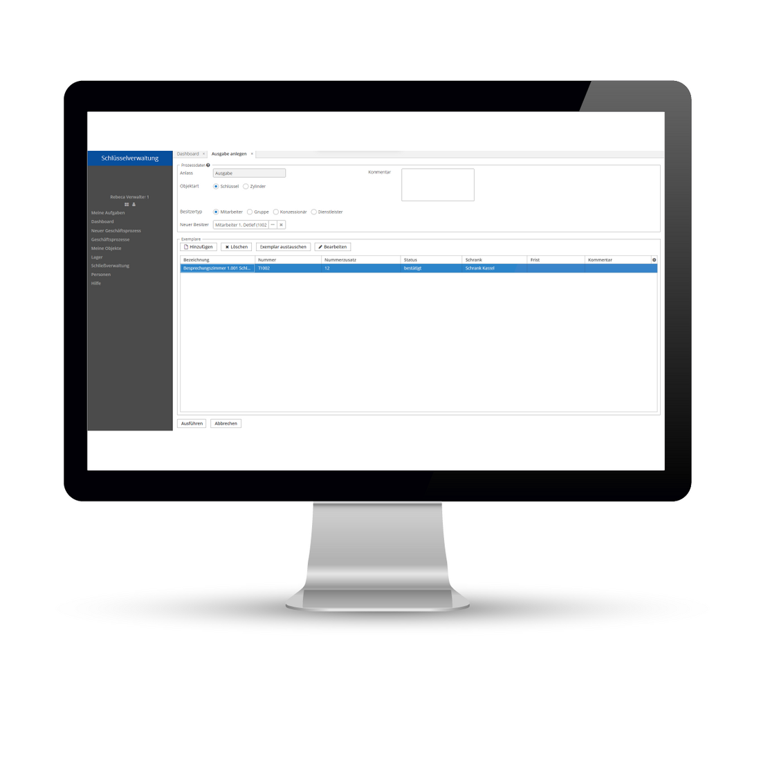 Schlüsselverwaltung: Geschäftsprozess anlegen