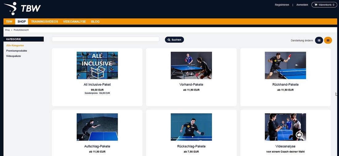 Shopsoftware Produktübersicht Timo Boll Skin