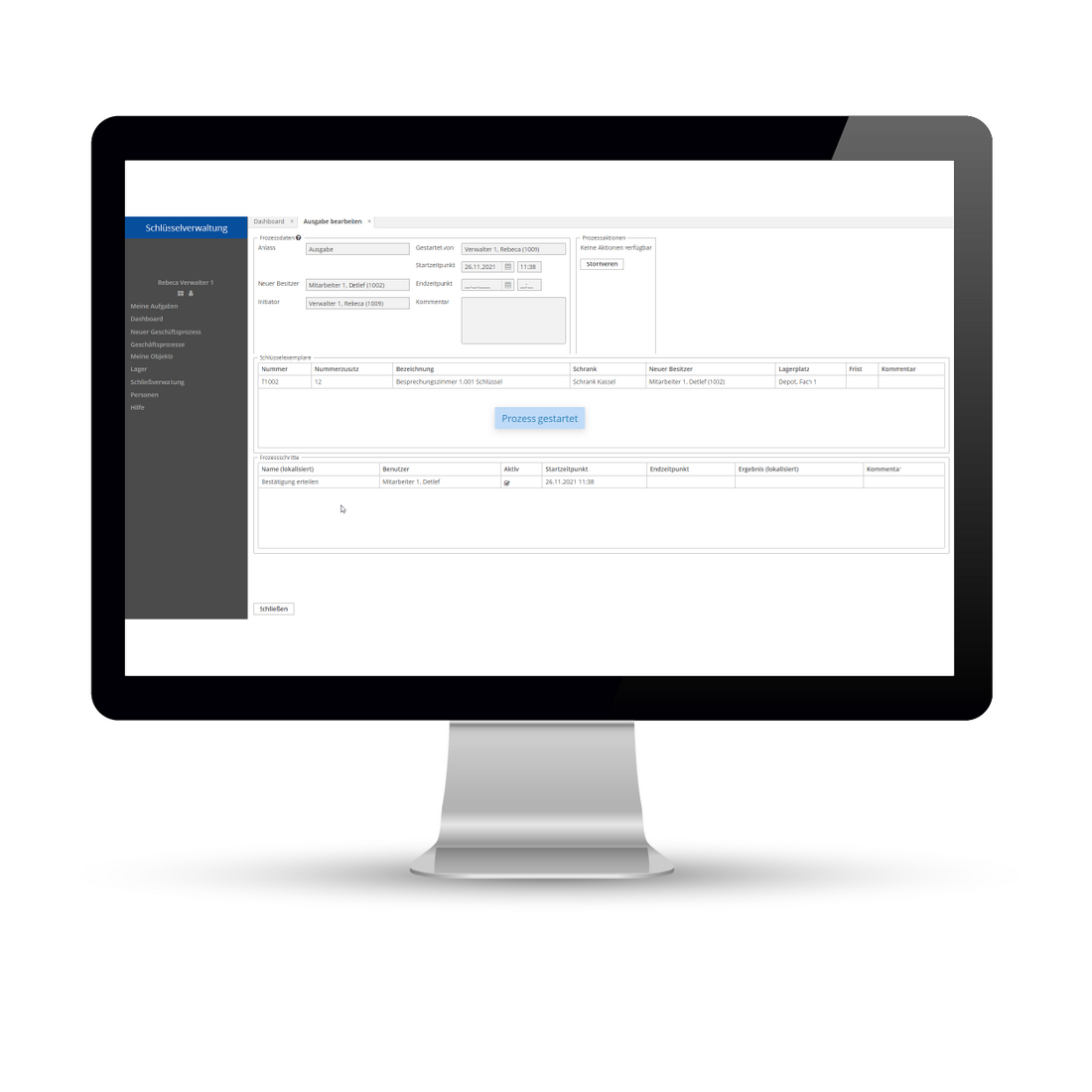 chlüsselverwaltung: Geschäftsprozess ändern