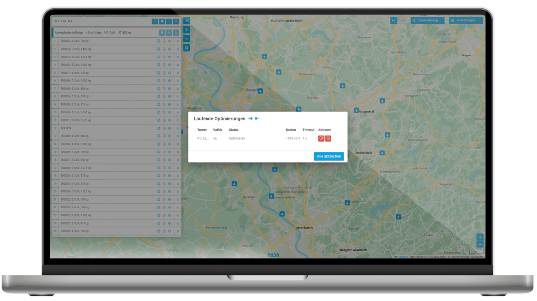 Screenshot PASS MAPS Optimierung