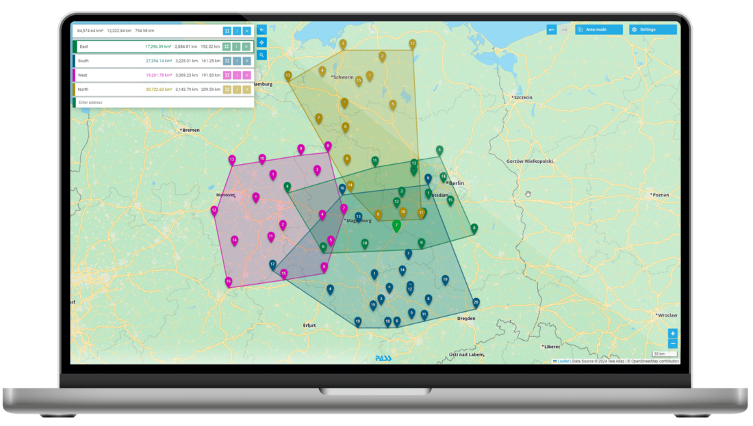 PASS MAPS Customer allocation visualized