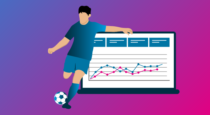 Laptop mit Statistiken 