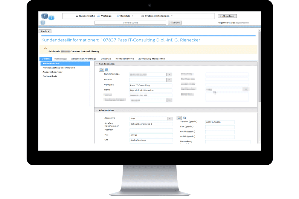 Screenshot individual software logistics trade
