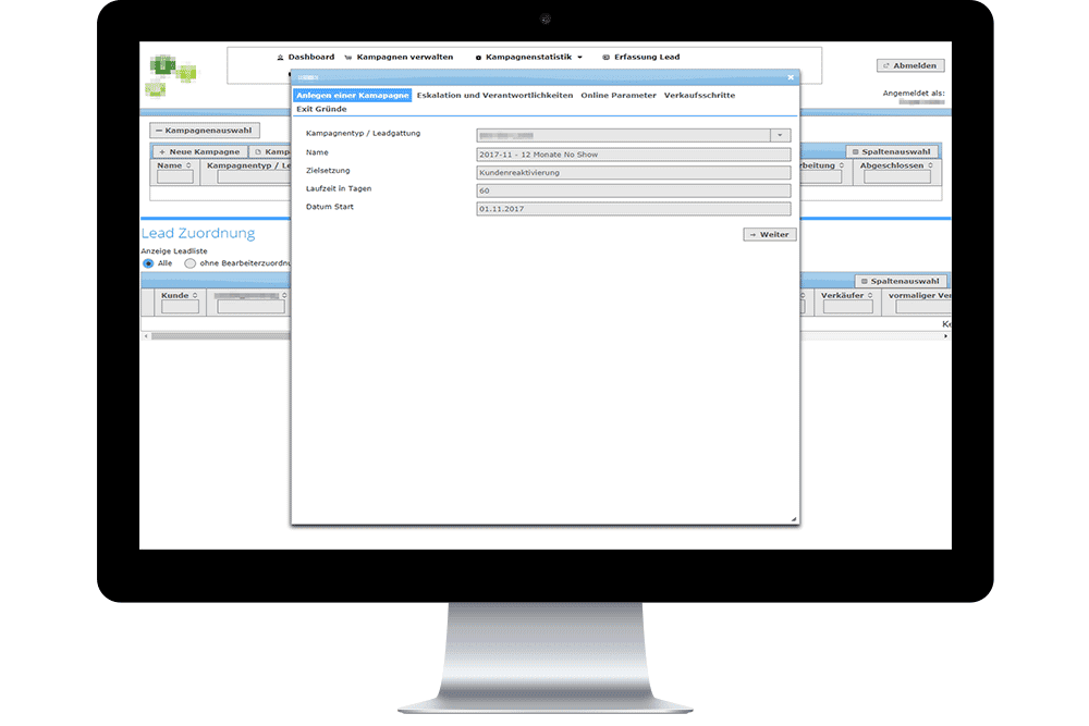 Screenshot individual software logistics trade