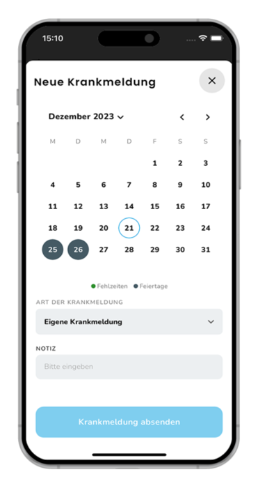Companion App: Krankmeldung 