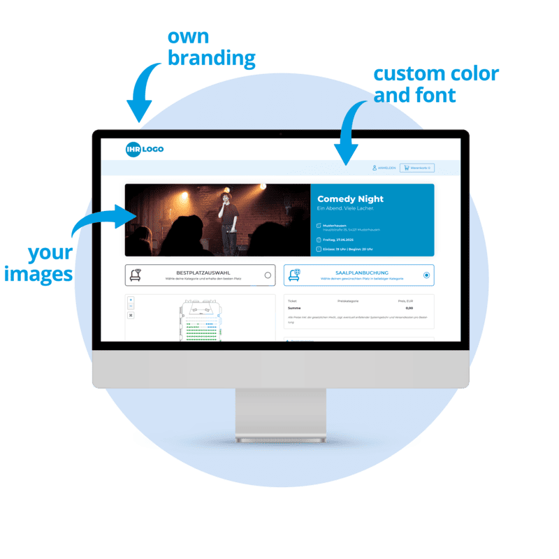 interface of ticket shop