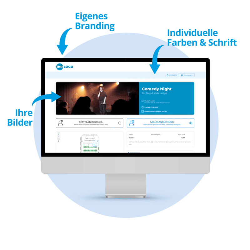 Screenshot eines Ticketshops