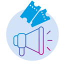 Icon: Megafon und Tickets