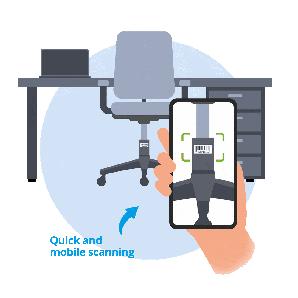 Mobile recording of assets via app