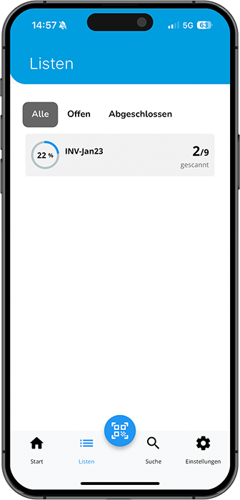 PASS System Inventory App Gesamtansicht Inventurlisten