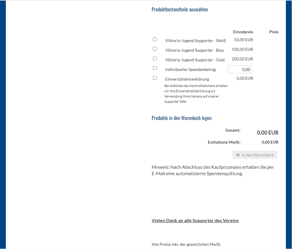 Online-Spendentool: Online-Spendenformular