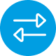Icon: Zwei Pfeile, die in entgegengesetzte Richtungen zeigen.